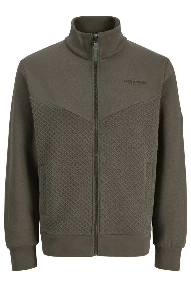 JPRBLUFRANKIE SWEAT ZIP HIGH NECK 12275675 Black Olive